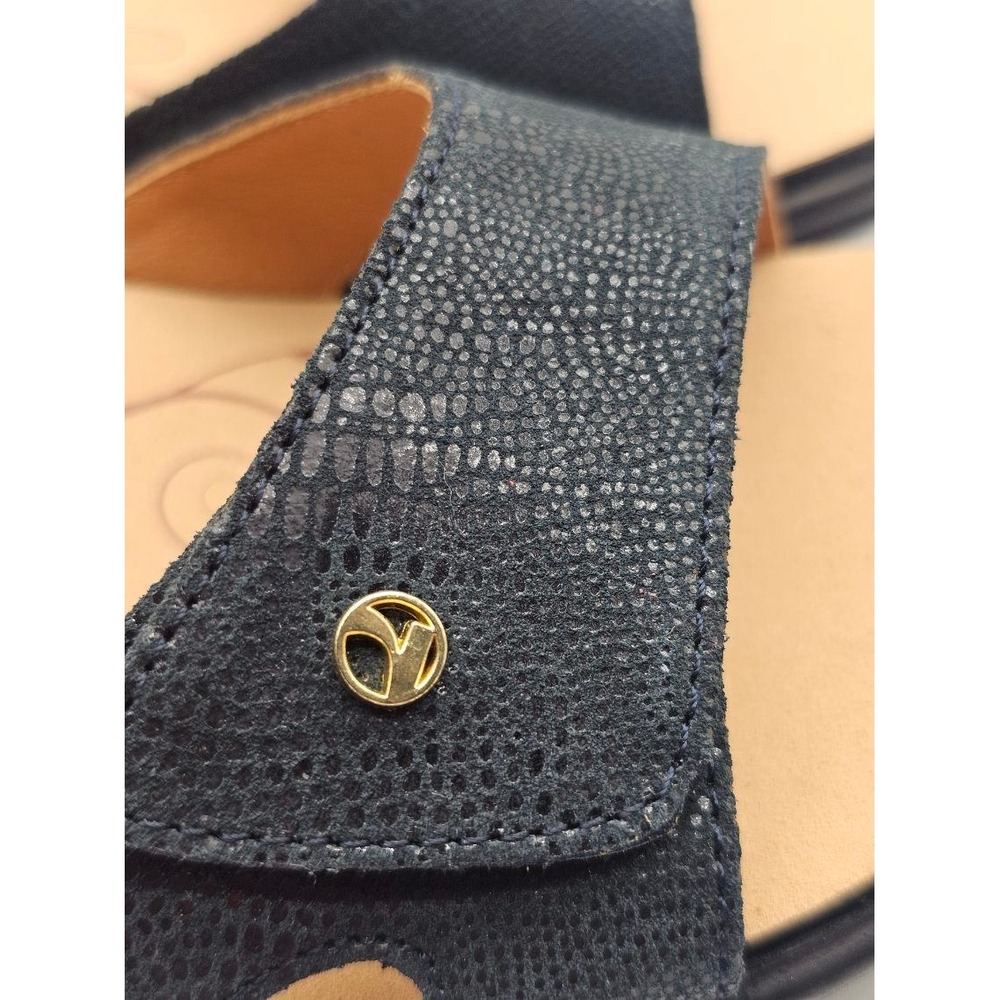 Revere Portofino Sandals Women 12W Navy Lizard Comfort Orthotic Straps - Picture 7 of 11